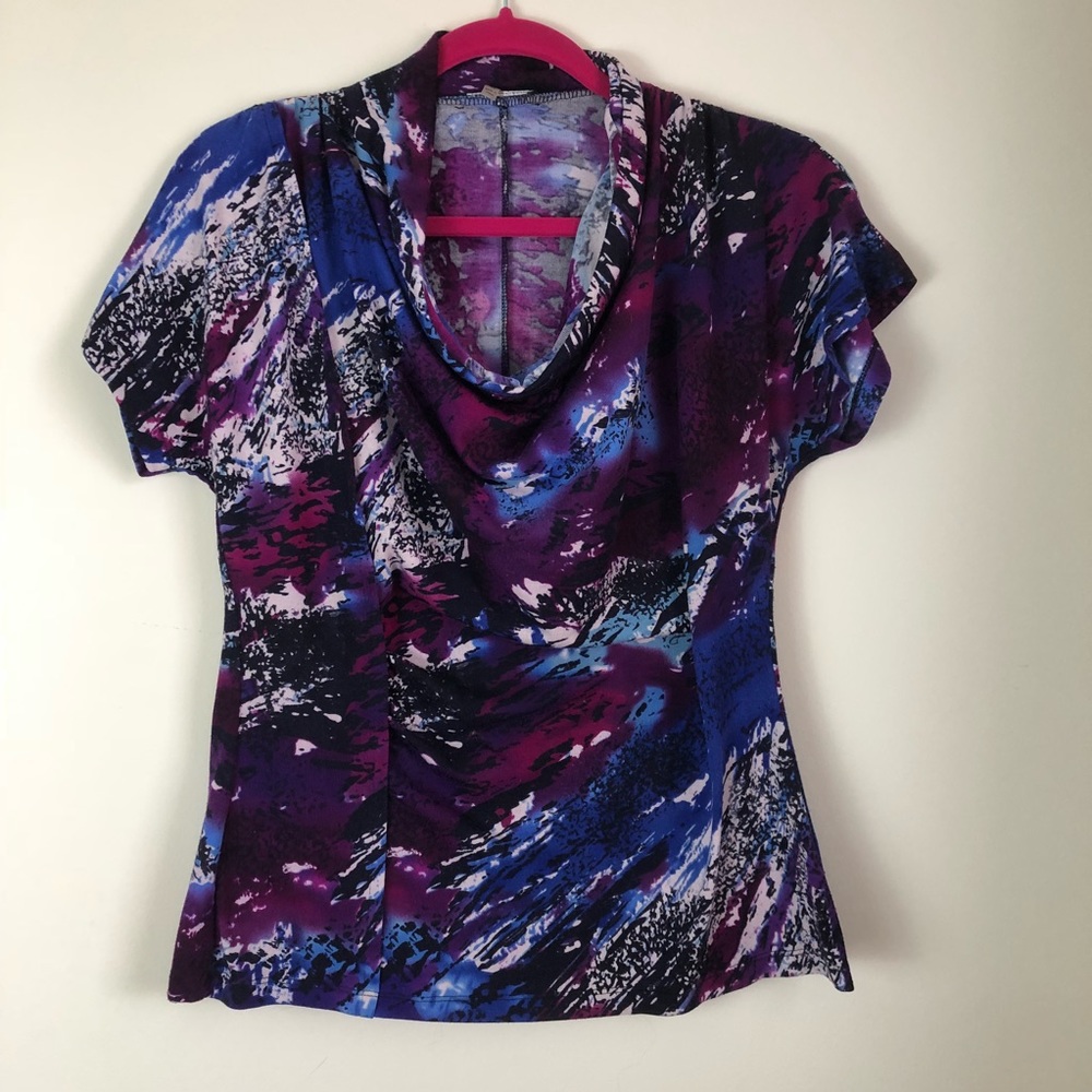 Multi-colored Short Sleeve Sweater